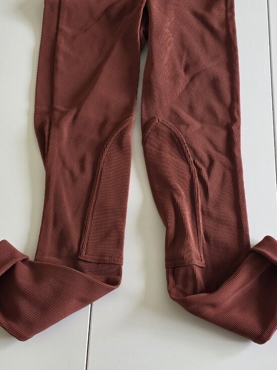 American Apparel Riding Pant M Rust Brown Ribbed Equestrian High Rise Stretch - Picture 15 of 16
